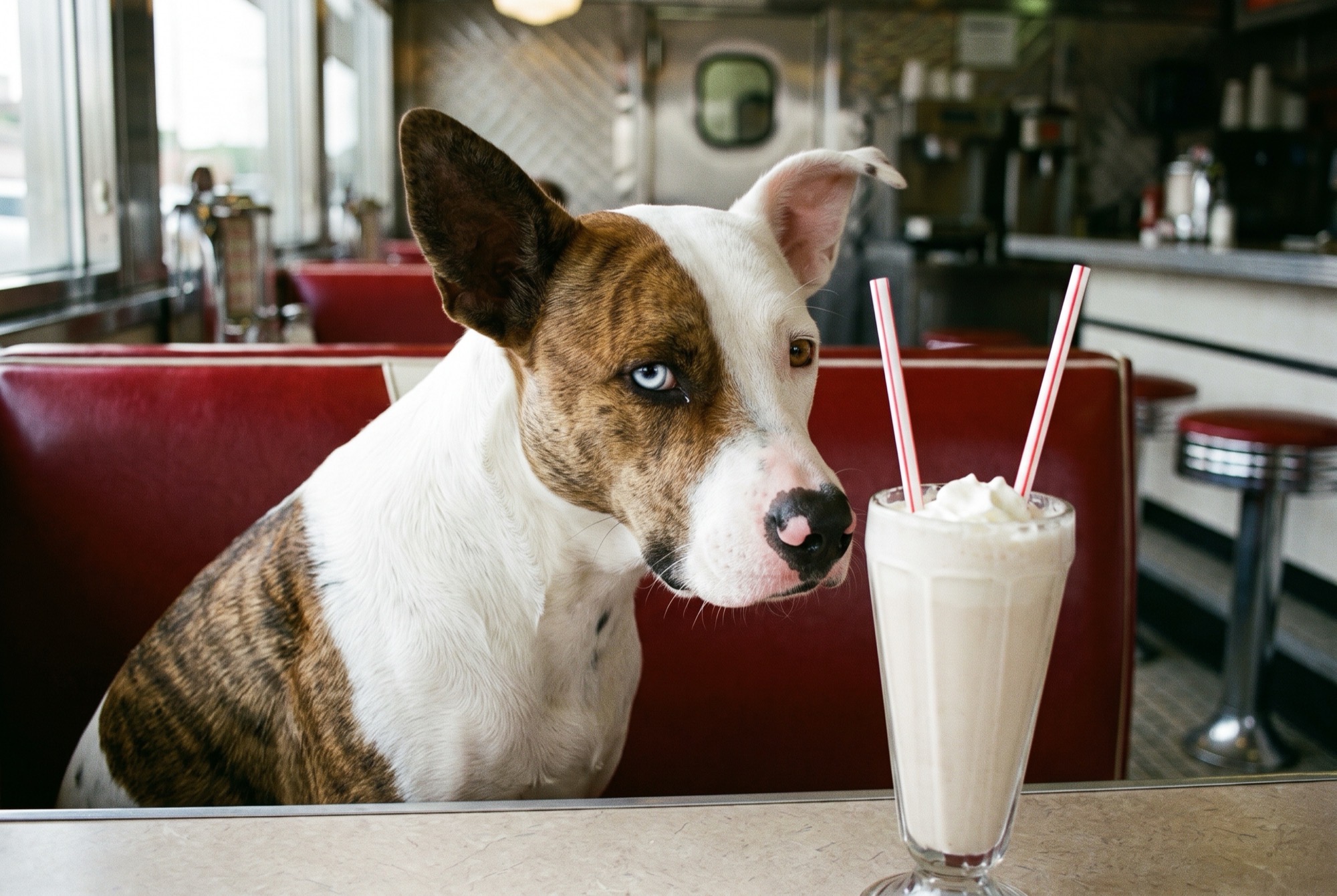 Duke at the diner